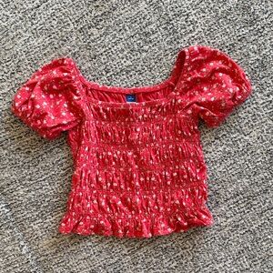Old Navy Red Floral Kids Blouse